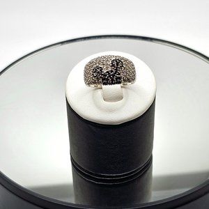 Disney Diamonique Hidden Mickey Sparkly Pave Sterling Silver Ring